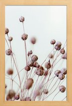 JUNIQE - Poster in houten lijst Poppy Heads -20x30 /Bruin & Ivoor
