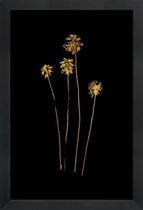 JUNIQE - Poster met houten lijst Palm Silhouettes gouden -30x45 /Goud