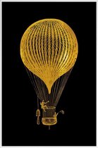 JUNIQE - Poster met kunststof lijst Air Balloon gouden -40x60 /Goud &