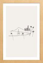 JUNIQE - Poster in houten lijst Hawaii -30x45 /Grijs & Ivoor