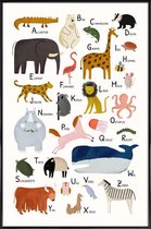 JUNIQE - Poster in kunststof lijst Tiere von A bis Z -20x30 /Kleurrijk