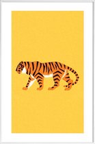 JUNIQE - Poster in kunststof lijst Tiger Yellow -20x30 /Geel & Oranje