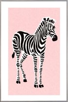 JUNIQE - Poster met kunststof lijst Zebra Pink -60x90 /Roze