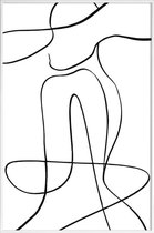 JUNIQE - Poster met kunststof lijst Icon -13x18 /Grijs & Ivoor