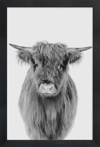 JUNIQE - Poster in houten lijst Young Highland Cow Classic -30x45 /Wit