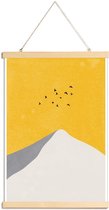 JUNIQE - Posterhanger Mountain Peak -20x30 /Geel & Ivoor