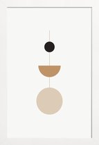 JUNIQE - Poster in houten lijst Pendulum -40x60 /Bruin & Ivoor