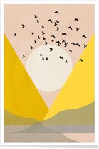 JUNIQE - Poster Sunflock -40x60 /Geel & Ivoor