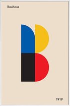 JUNIQE - Poster in kunststof lijst B for Bauhaus -60x90 /Blauw & Ivoor