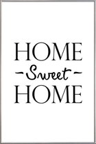 JUNIQE - Poster met kunststof lijst Home Sweet Home -13x18 /Wit &