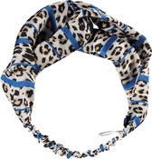 Sarlini Fashion Elastische haarband Bow | Leopard Blauw