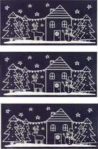 3x stuks velletjes kerst glitter raamstickers   49 cm - Raamversiering/raamdecoratie stickers kerstversiering