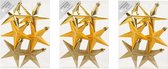 24x stuks kunststof kersthangers sterren goud 10 cm kerstornamenten - Kunststof ornamenten kerstversiering