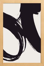 JUNIQE - Poster met houten lijst Dune -13x18 /Wit & Zwart