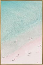 JUNIQE - Poster met kunststof lijst Beach Love -60x90 /Ivoor &