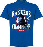 Rangers FC 55 Champions T-Shirt - Blauw - XXL