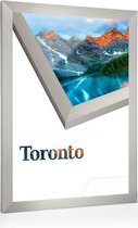 50x60cm Aluminium Wissellijst - 23 mm - type Toronto - Geborsteld Zilver