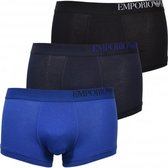 Emporio Armani 3-pack boxershorts trunk - blauw/donkerblauw