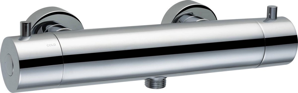 Saqu Shine Thermostatische Douchekraan 15 cm Incl. S-Koppelingen met Cool Body Chroom Thermostaatkraan