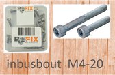 Inbusbout M4x20mm DIN 912 Verzinkt (25 Stuks)
