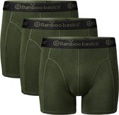 Comfortabel & Zijdezacht Bamboo Basics Rico - Bamboe Boxershorts Heren (Multipack 3 stuks) - Onderbroek - Ondergoed - Army - M