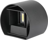 LED Tuinverlichting - Wandlamp - Nicron Ultimo - 6W - Warm Wit 3000K - Rond - Mat Zwart - Aluminium