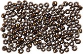 Rocailles. brons. d: 3 mm. afm 8/0 . gatgrootte 0.6-1.0 mm. 500 gr/ 1 doos