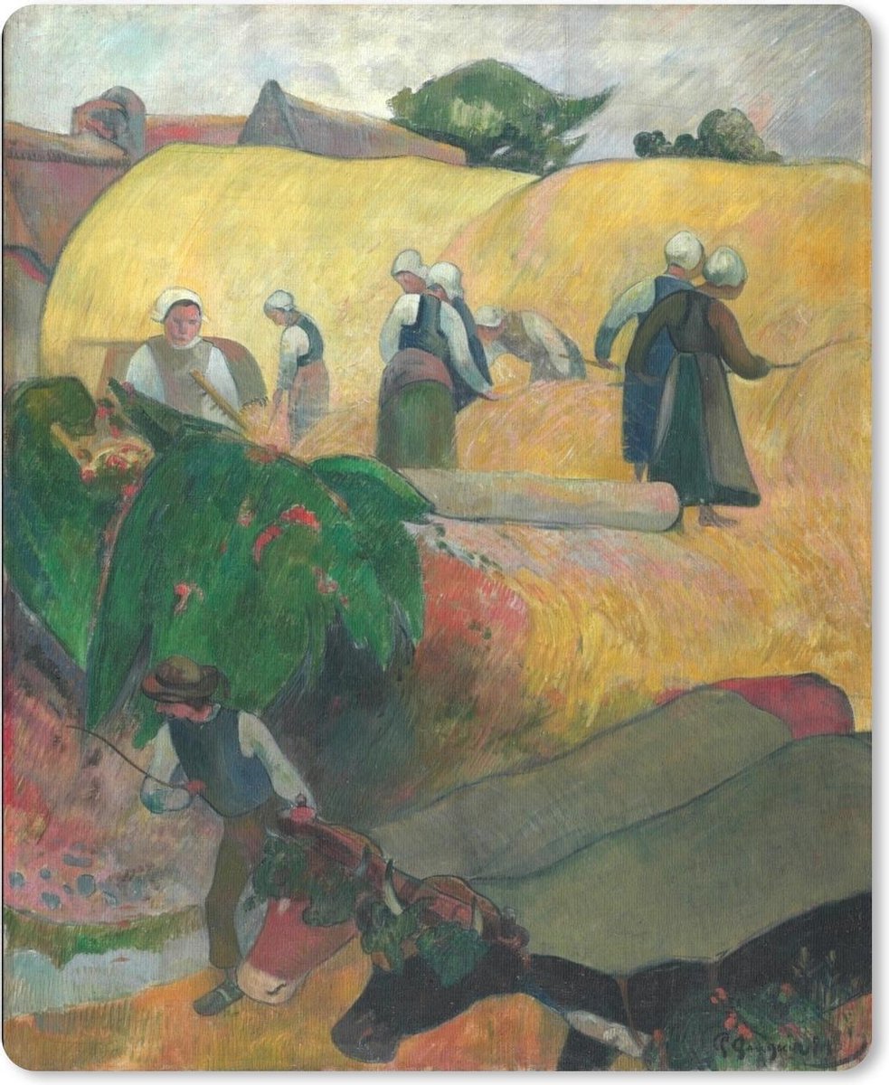 Muismat Groot - Oogst in Bretagne - Schilderij van Paul Gauguin - 30x40 cm - Mousepad - Muismat