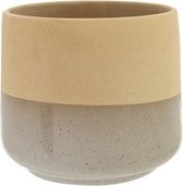 Bloempot voor Binnen en Buiten - Plantenbak - Plantenpot - Sanded finish zandkleur - 15x15xh15cm - Rond aardewerk
