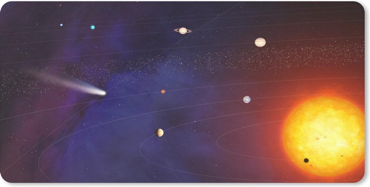Muismat Mars - Mars in ons zonnestelsel muismat rubber - 80x40 cm - Muismat met foto
