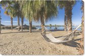 Muismat Hangmat op het strand - Hangmat op een strand op het schiereiland Baja muismat rubber - 27x18 cm - Muismat met foto