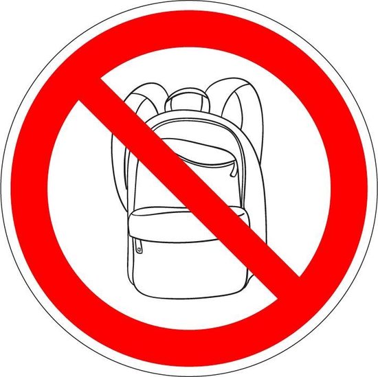 Sacs à dos et panneau d'interdiction de sac à dos - plastique 400 mm |  bol.com
