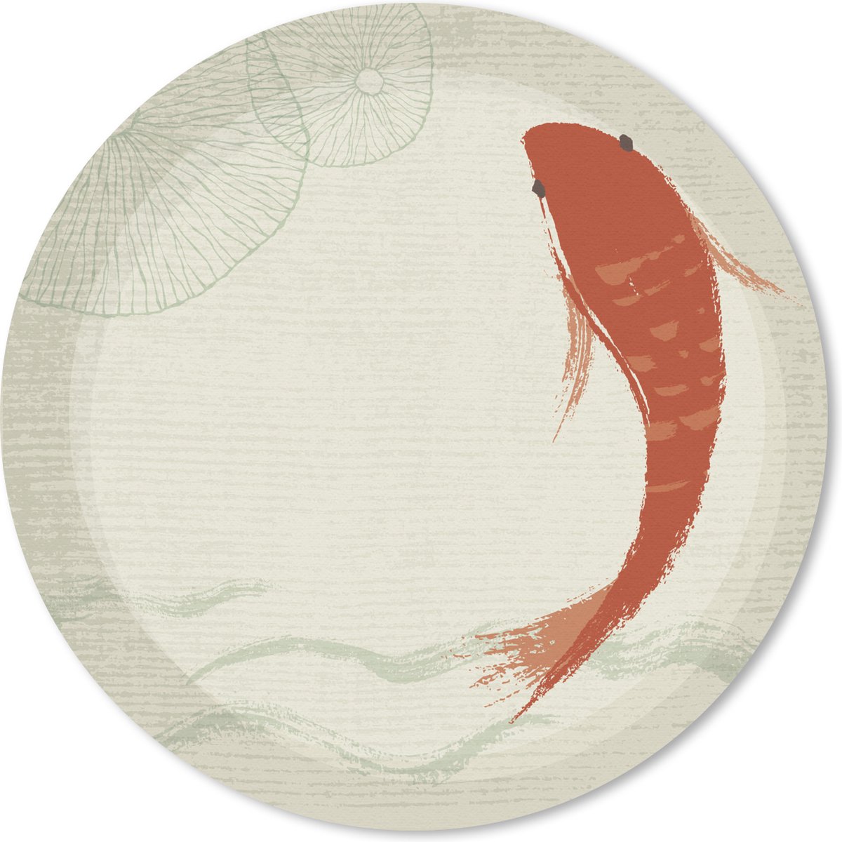 Muismat Aziatische schilderkunst - Handgetekende koi in transparantie Muismat rond - 30x30 cm - Muismat met foto