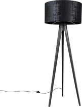 QAZQA tripod_classic - Moderne Tripod | driepoot vloerlamp | Staande Lamp - 1 lichts - H 136 cm - Zwart - Woonkamer | Slaapkamer | Keuken