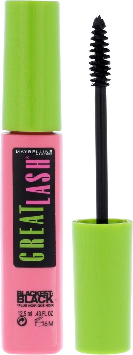 Maybelline New York - Great Lash - 01 Blackest Black - Zwart - Volume  Mascara - 12,5 ml | bol.com