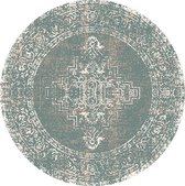 Rond vintage vloerkleed – Spring Ethnic Groen Creme Ø 200cm