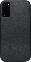 - ADEL Siliconen Back Cover Softcase Hoesje Geschikt voor Samsung Galaxy S20 FE - Stoffen Textiel Zwart