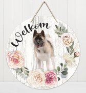 Welkom - Amerikan Akita | Muurdecoratie - Bordje Hond