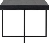 Bijzettafel vierkant zwart hout/metaal 60x60 cm (r-000SP36387)