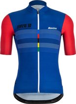 Santini Fietsshirt korte mouwen Heren Blauw Rood - S/S Jersey Grandi Campioni Beryl - 2XL
