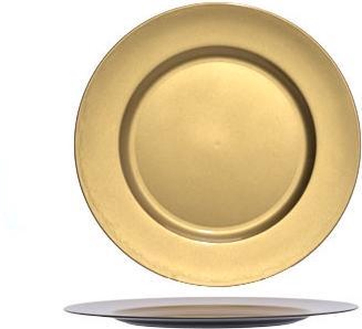 Dinerbord - Ontbijtbord - Plastic Bord Glossy Goud - Ø 33cm - Rond- Kunststof