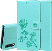 Rose reliÃ«f horizontaal Flip PU lederen tas voor Galaxy A70, met houder & kaartsleuven & portemonnee (groen)