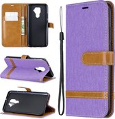 Voor Huawei Mate 30 Lite Kleuraanpassing Denim Texture Horizontaal Flip Leather Case met houder & kaartsleuven & Wallet & Lanyard (paars)