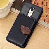 Leaf Style magnetische lederen tas voor Xiaomi Redmi 5 Plus, met houder & kaartsleuven & portemonnee & fotolijst (zwart)