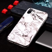 Marble Pattern Soft TPU Case voor iPhone XS Max (wit)