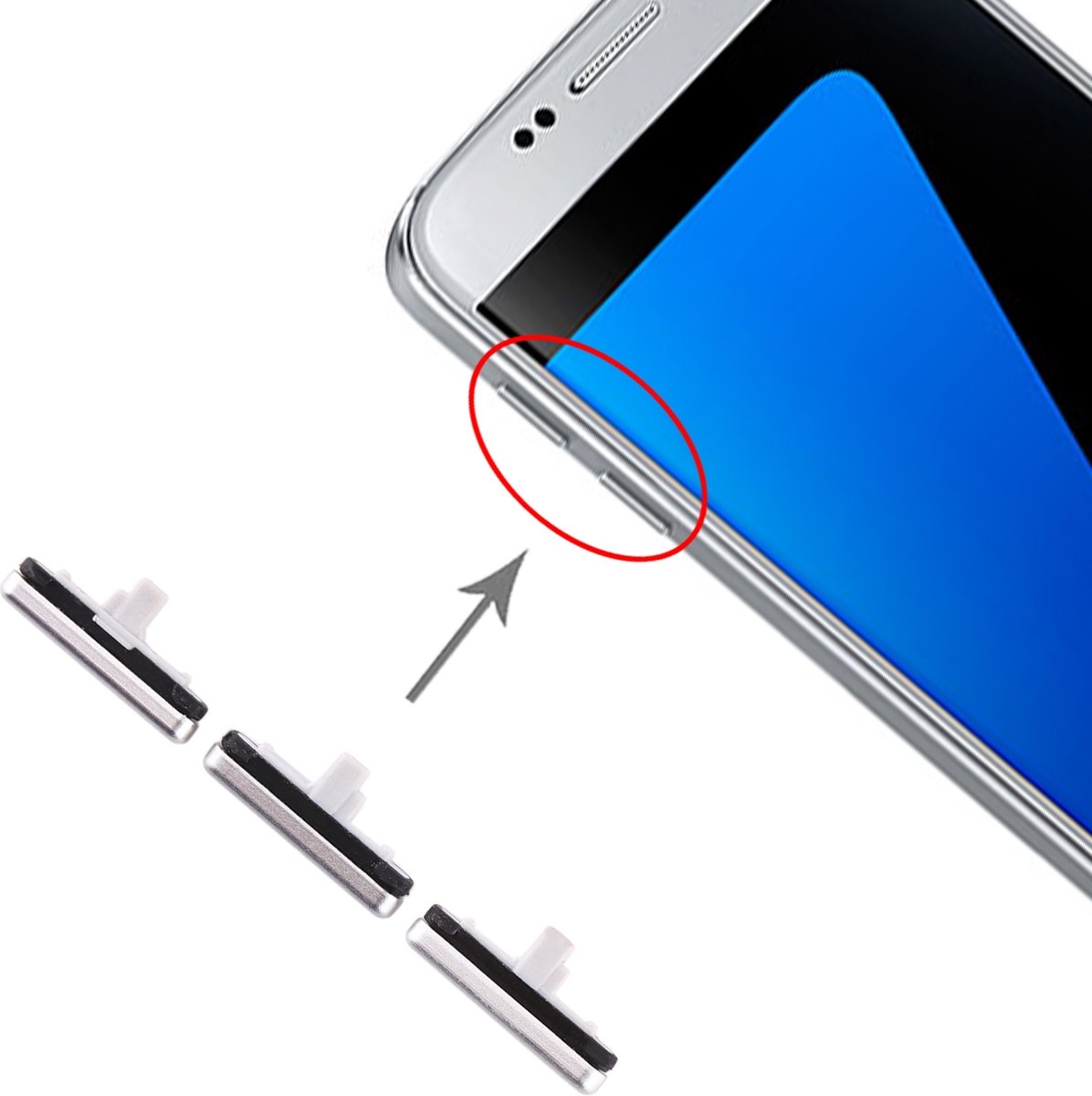 10 Set zijtoetsen voor Galaxy S7 (zilver)