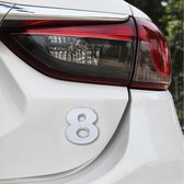 Auto Vehicle Badge Emblem 3D-nummer acht zelfklevend sticker-embleem, maat: 3.6 * 4.5 * 0.5cm