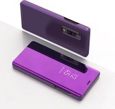 Mirror Clear View Horizontal Flip PU Smart Leather Case voor Galaxy A7 (2018), met houder (Violet)