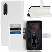 Litchi Texture Horizontal Flip Leather Case voor Xiaomi Mi9, met portemonnee en houder en kaartsleuven (wit)