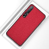 Voor Xiaomi Mi 10 schokbestendige doektextuur PC + TPU beschermhoes (rood)